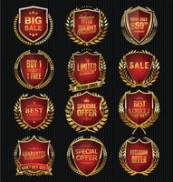 Luxury premium golden badges and labels vector