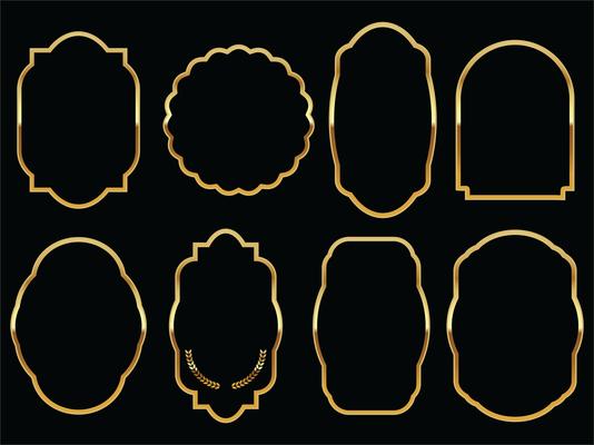 Golden sale labels retro vintage design collection