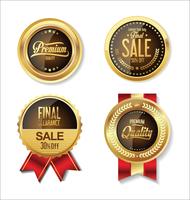 Luxury premium golden badges and labels vector