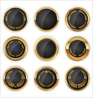 Luxury premium golden badges and labels vector