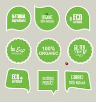 Eco Vintage Labels Bio template set Ecology Retro design vector