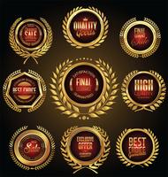 Luxury premium golden badges and labels vector