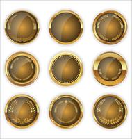 Luxury premium golden badges and labels vector