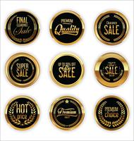 Luxury premium golden badges and labels vector