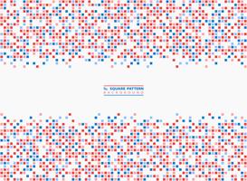 Abstract square pattern blue and red contrast pixel background. illustration vector eps10 