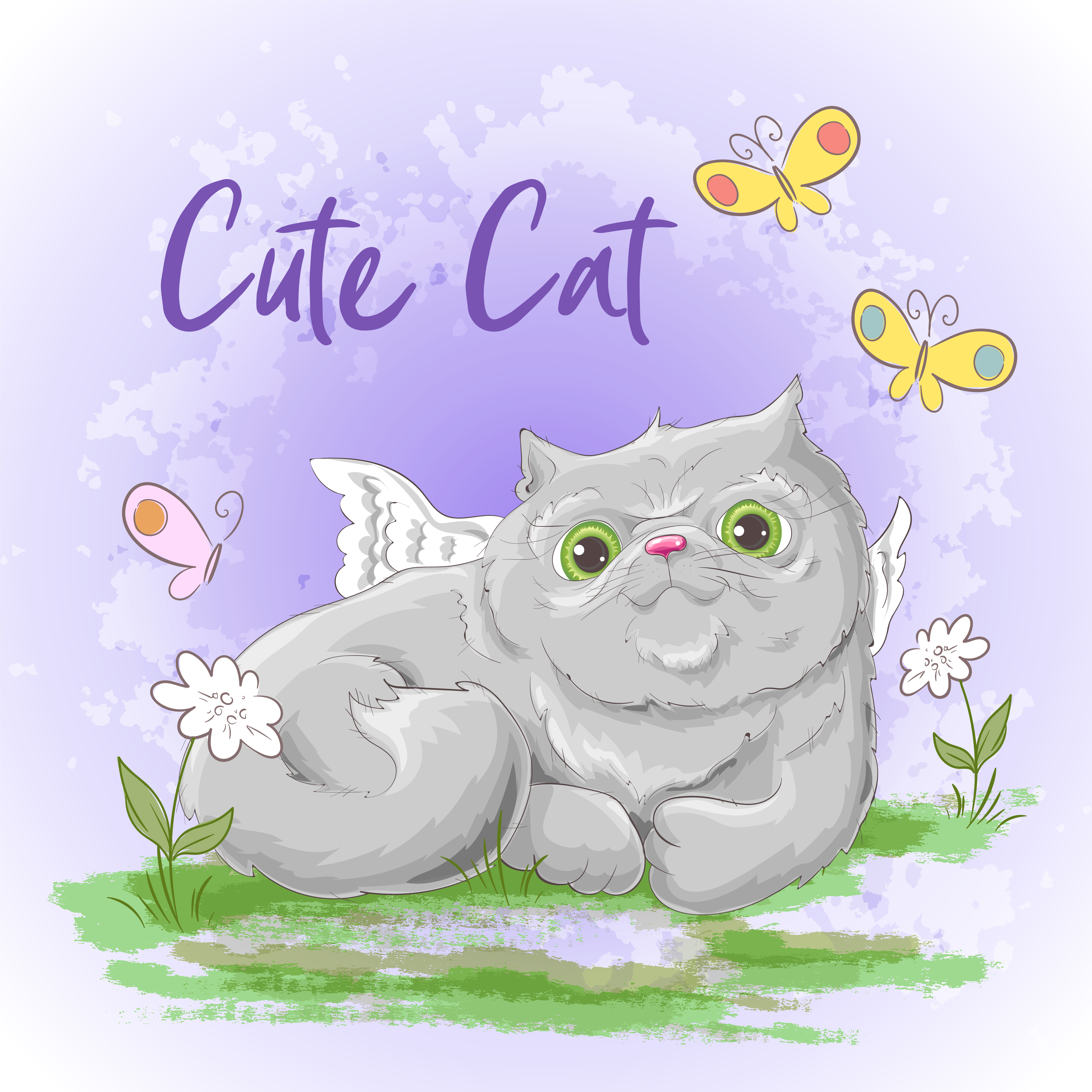 Ilration Postcard Cute Cat Print On Clothes And Children S Ilration Postcard Cute Cat Print