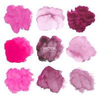 Set of pink watercolor background, Brush stroke logo, Vector illustration.