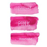 Set of pink watercolor background, Brush stroke logo, Vector illustration.