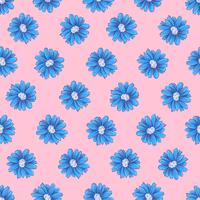 Wild flowers seamless pattern. Hand drawing Vector illustration