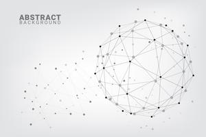 Fondo abstracto de la tecnología. Fondo geométrico del vector. Conexiones de red global con puntos y líneas. vector