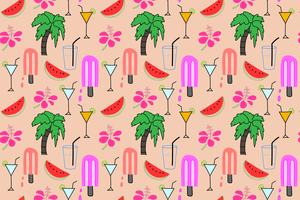 Summer pattern background, Tropical flamingo pattern, Vector illustration.