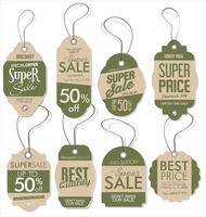 Paper price tag retro vintage style design vector collection 