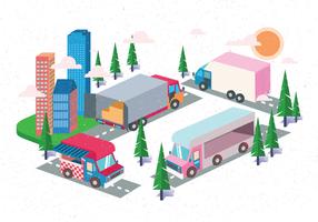 Isometric Transportation Clip Art Set Vol 3 Vector