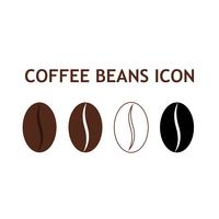 Colección de icono de grano de café aislado sobre fondo blanco vector