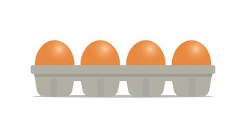 Huevos de pollo fresco en paquete aislado sobre fondo blanco - ilustración vectorial alimentos vector