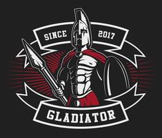 Emblema de gladiador con lanza