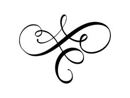 Vector calligraphy element flourish. Hand drawn divider for page decoration and frame design illustration swirl ornament. Decorative for wedding cards and invitations