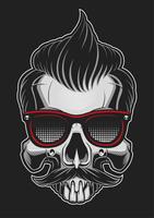 Hipster skull vector