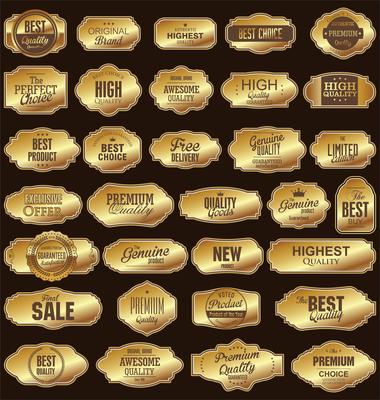 Golden sale labels retro vintage design collection