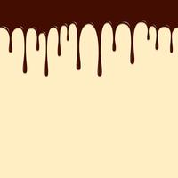 Caída de chocolate, ilustración de vector de fondo de chocolate