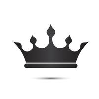 Crown symbol with  Black Color isolate on White background, vector illustration