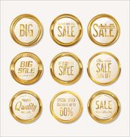 Luxury premium golden badges and labels vector