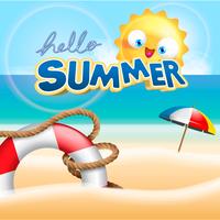 summer vacation at beach background illustration vector