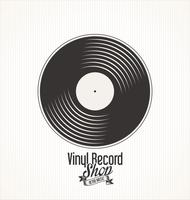 Vinyl record shop retro grunge banner vector