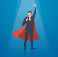 successful businessman with red cape vector