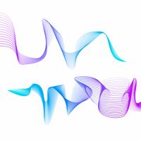 Abstract stripes gradient wave line art vector