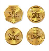 Luxury premium golden badges and labels vector