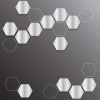 plate metal hexagon and black background vector illustration