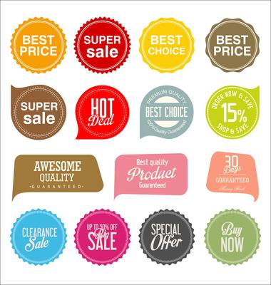 Modern badges stickers and labels collection
