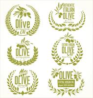 Olive oil retro labels collection vector