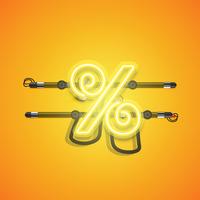 Realista brillante neón amarillo charcter, ilustración vectorial vector