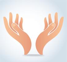 hands holding design vector, hands pray logo  vector