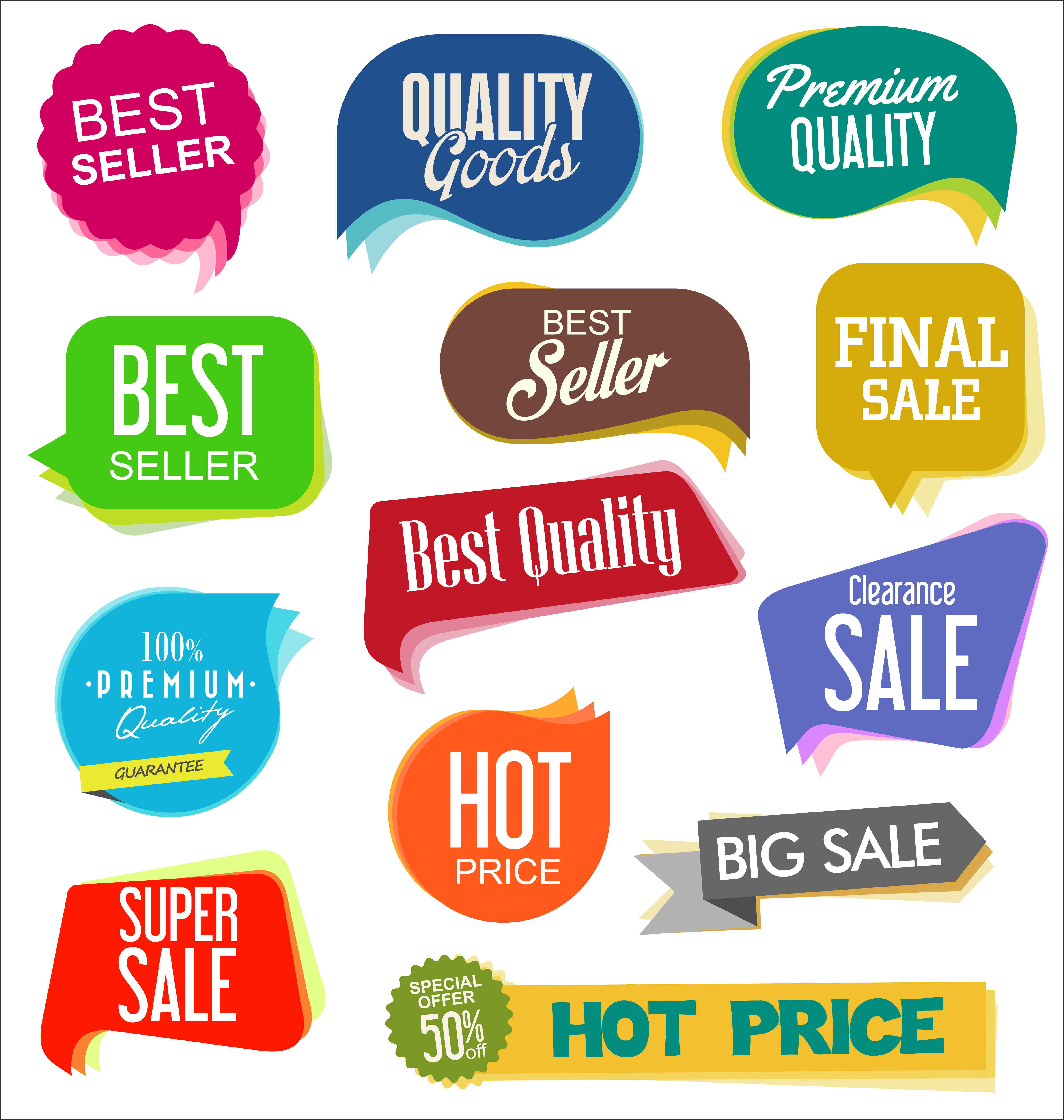 Sale Banner Templates Design And Special Offer Tags Collection