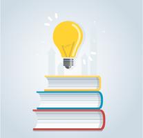 light bulb on books icon. education concepts, vector illustration design