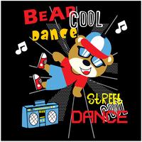 Hip-hop bear character vector