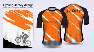 Jerseys de ciclismo, plantilla de maqueta de deporte de manga corta. vector