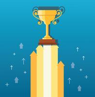 Trophy on arrow icon, start up business concept illustration vector