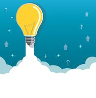 light bulb on cloud startup concept illustration vector