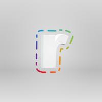 Carácter 3D de un conjunto de fuentes con colores de fondo, ilustración vectorial vector