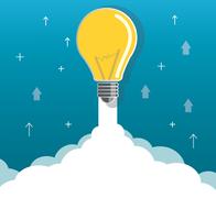 light bulb on cloud startup concept illustration vector