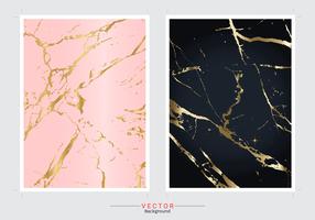 Gold marble imitation cover background vector set.
