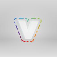 Carácter 3D de un conjunto de fuentes con colores de fondo, ilustración vectorial vector