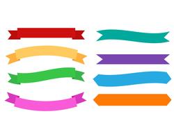 Set of design banners colorful ribbons on white background - Vector illustration