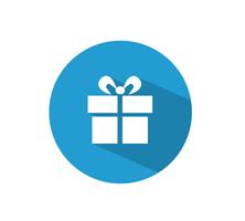 Gift box icon flat - Vector illustration