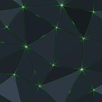 Seamless dark polygon with green light. vector