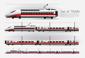 Tren de alta velocidad en una carretera de ferrocarril ilustración vectorial vector